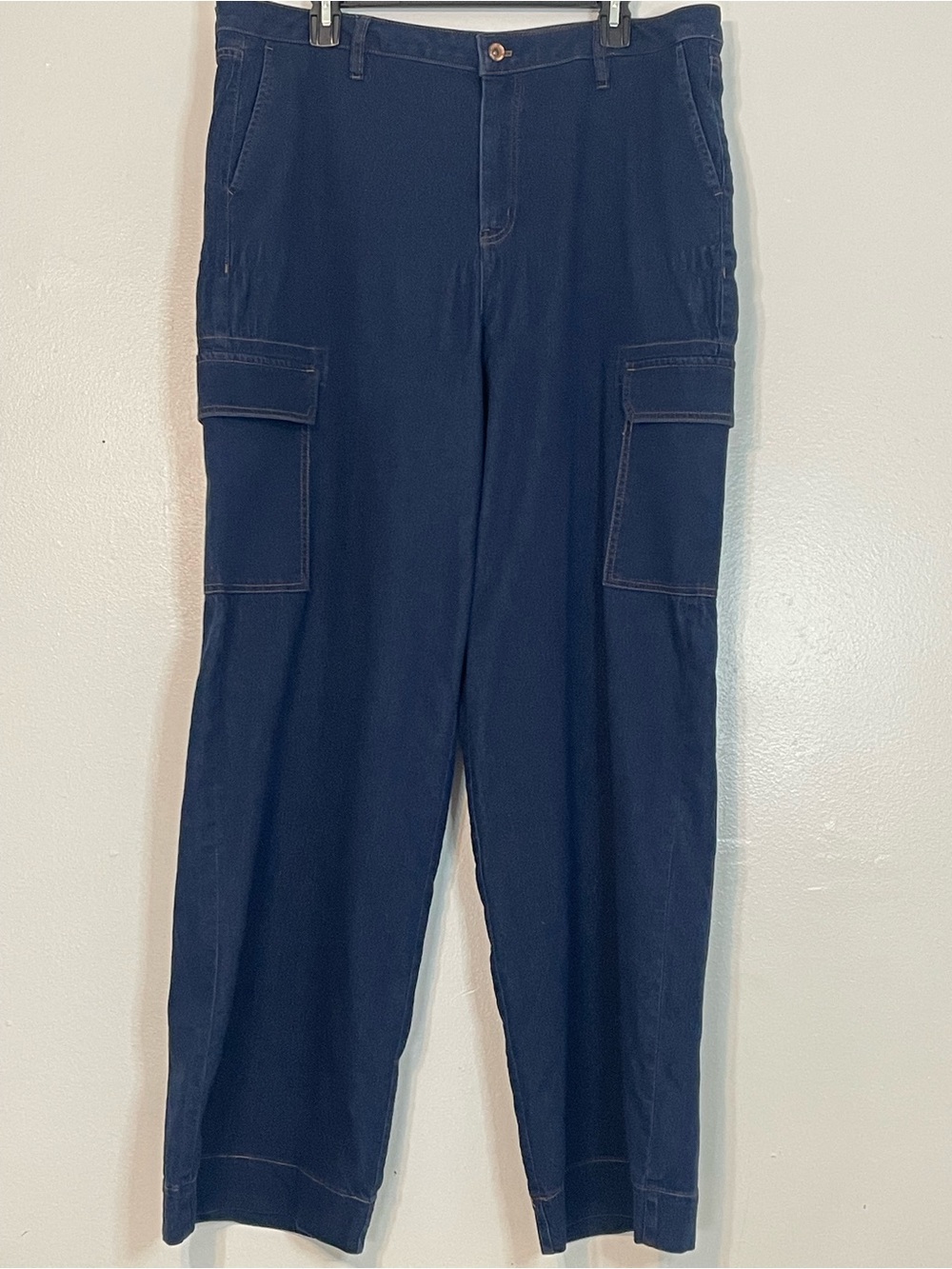 Women’s Dark Blue Cargo Pants with Side Pockets
